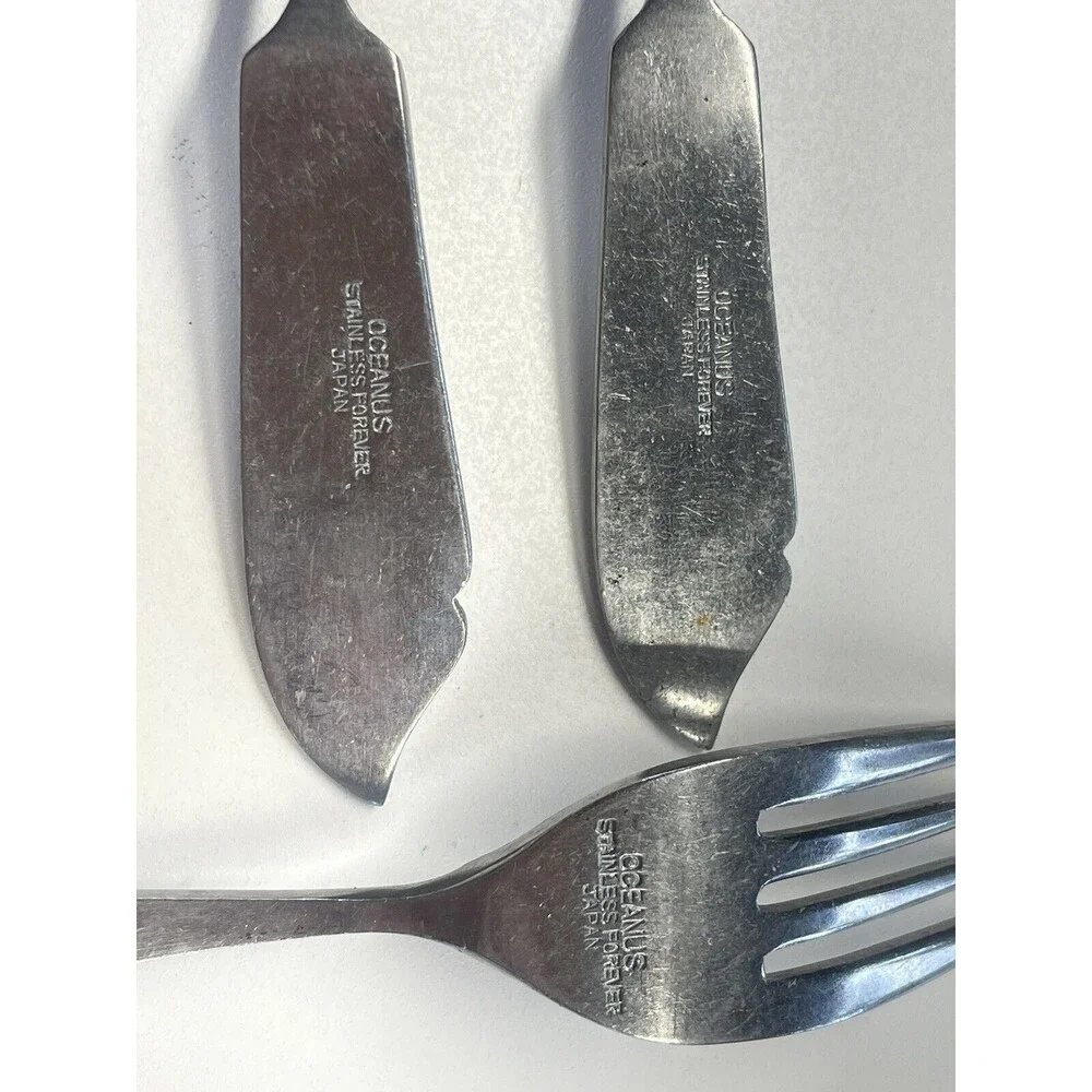 Oceanus stainless Silverware forever Japan Vintage Daisy 2butter knives 1 fork